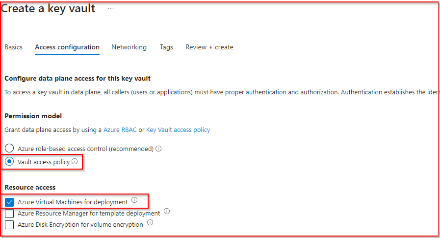 Create a key vault azure